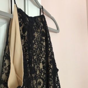 Black lace halter top